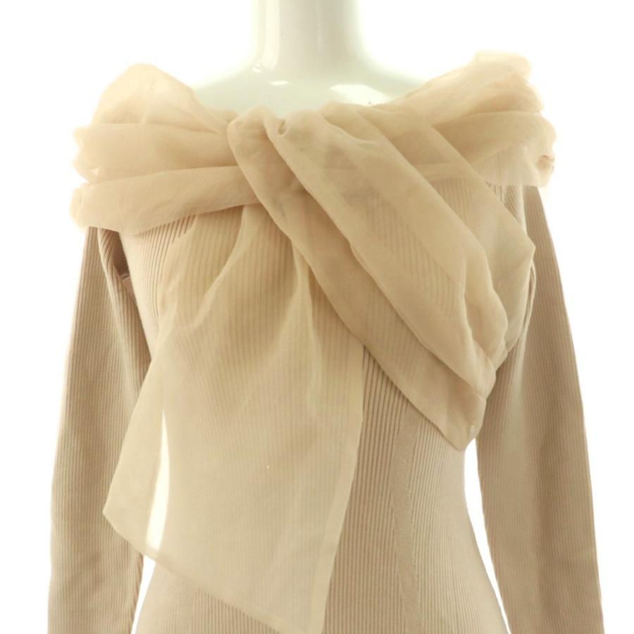 フレイアイディー FRAY I.D 25SS オフショルコンビリボンリブニット  