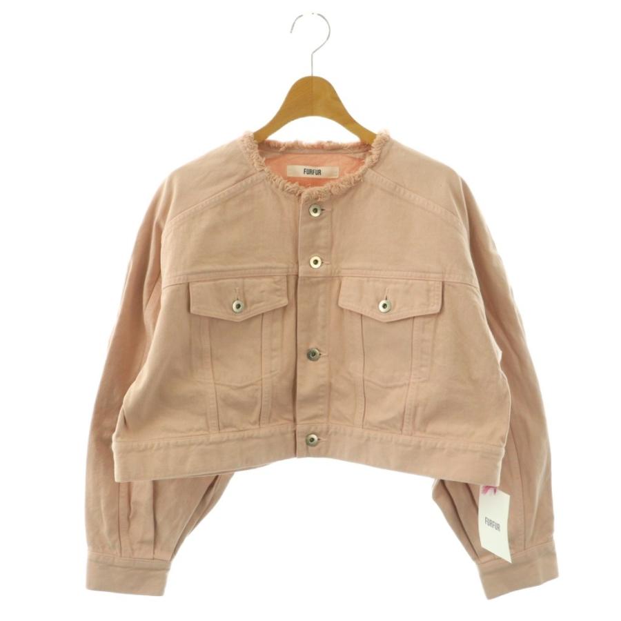 ファーファー furfur 23AW ノーカラーデニムジャケット ショート丈 F 