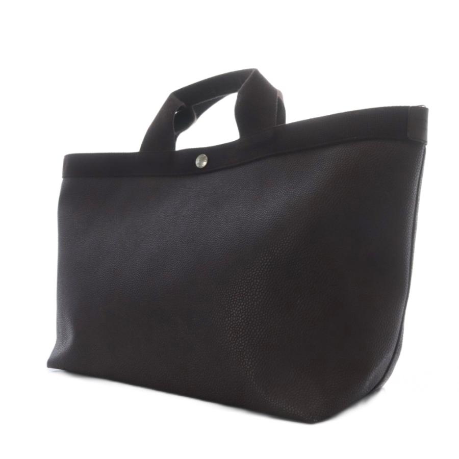 エルベシャプリエ Herve Chapelier 705GP コーテッドキャンバススクエアトートA4サイズL ハンドバッグ モカ×モカ /YO31 レディースの画像