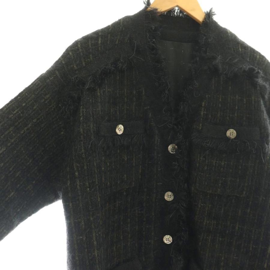 アメリ AMERI 25AW TWEED FRINGE KNIT CARDIGAN ツイードフリンジ