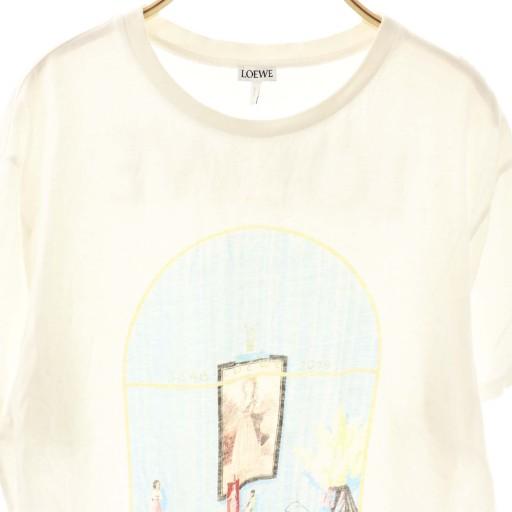 LOEWE アートプリント Tシャツ LOEWE（ロエベ） アートプリントTシャツ カットソー L ホワイト マルチ