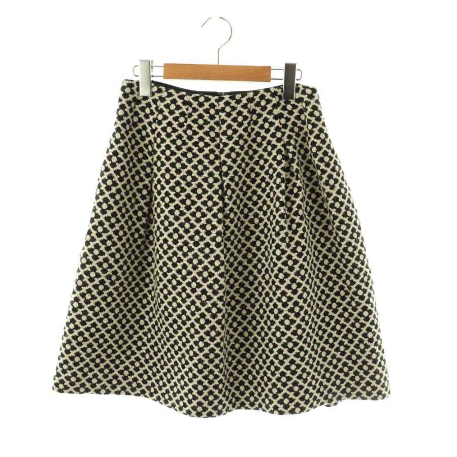 エムズグレイシー M'S GRACY ウール 花柄 タックスカート 膝丈 38