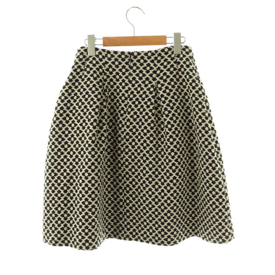 エムズグレイシー M'S GRACY ウール 花柄 タックスカート 膝丈 38