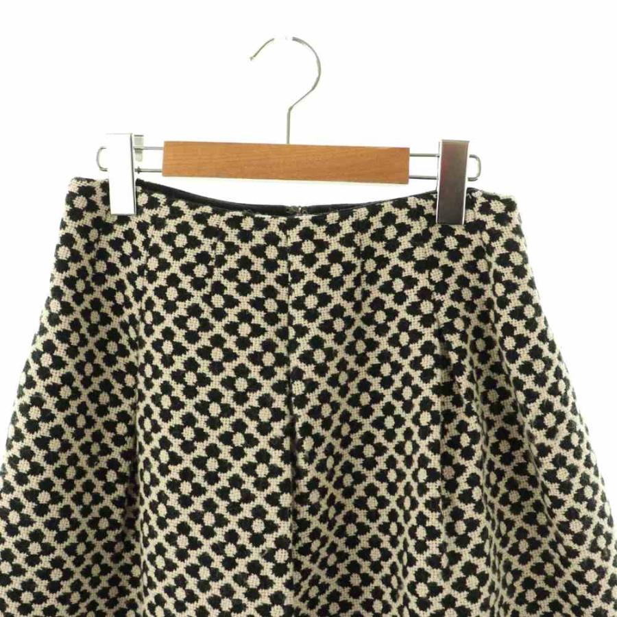 エムズグレイシー M'S GRACY ウール 花柄 タックスカート 膝丈 38