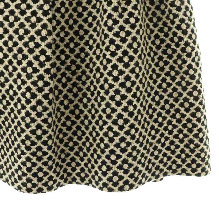 エムズグレイシー M'S GRACY ウール 花柄 タックスカート 膝丈 38