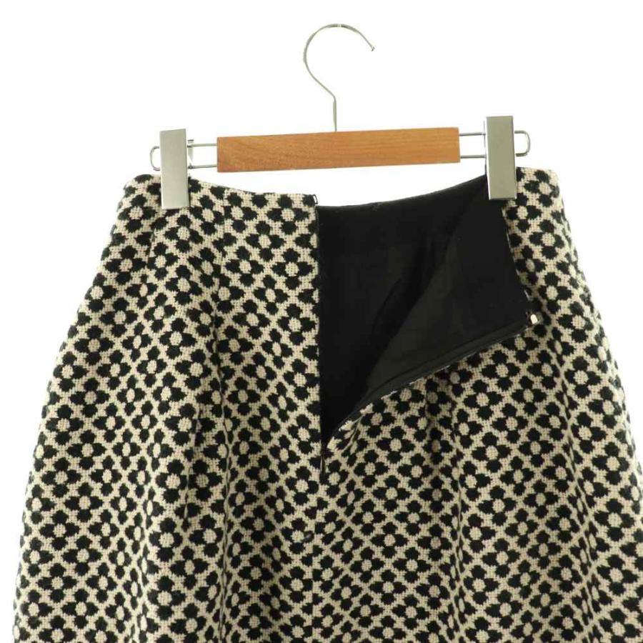 エムズグレイシー M'S GRACY ウール 花柄 タックスカート 膝丈 38