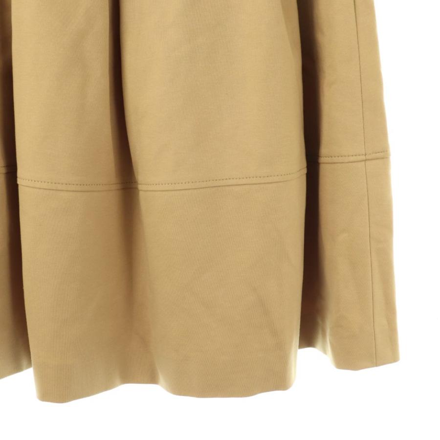 【美品】M'S GRACY 膝丈ワンピース ベージュ フレア 38 リボン エムズグレイシー M'S GRACY リボン タック フレアスカート 膝丈 38