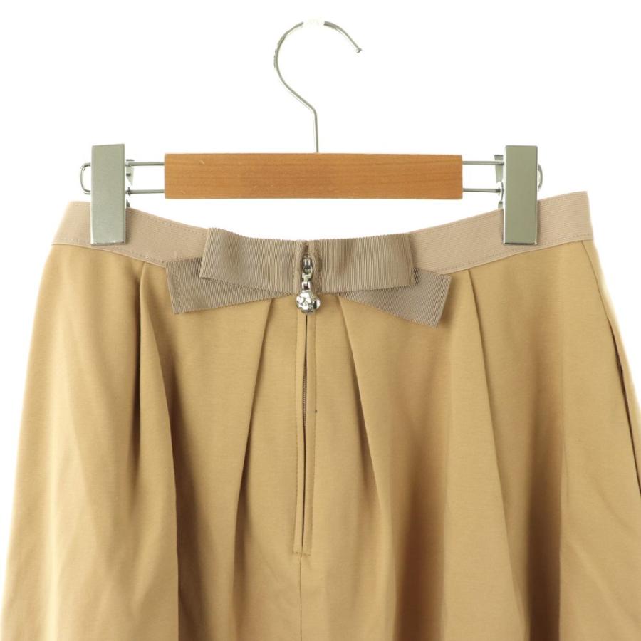 エムズグレイシー M'S GRACY リボン タック フレアスカート 膝丈 38