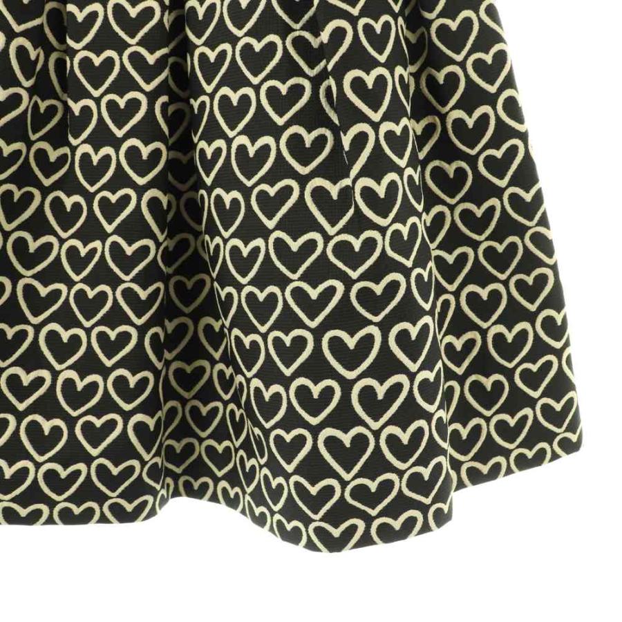 エムズグレイシー M'S GRACY ハート柄 タック フレアスカート 膝丈 38