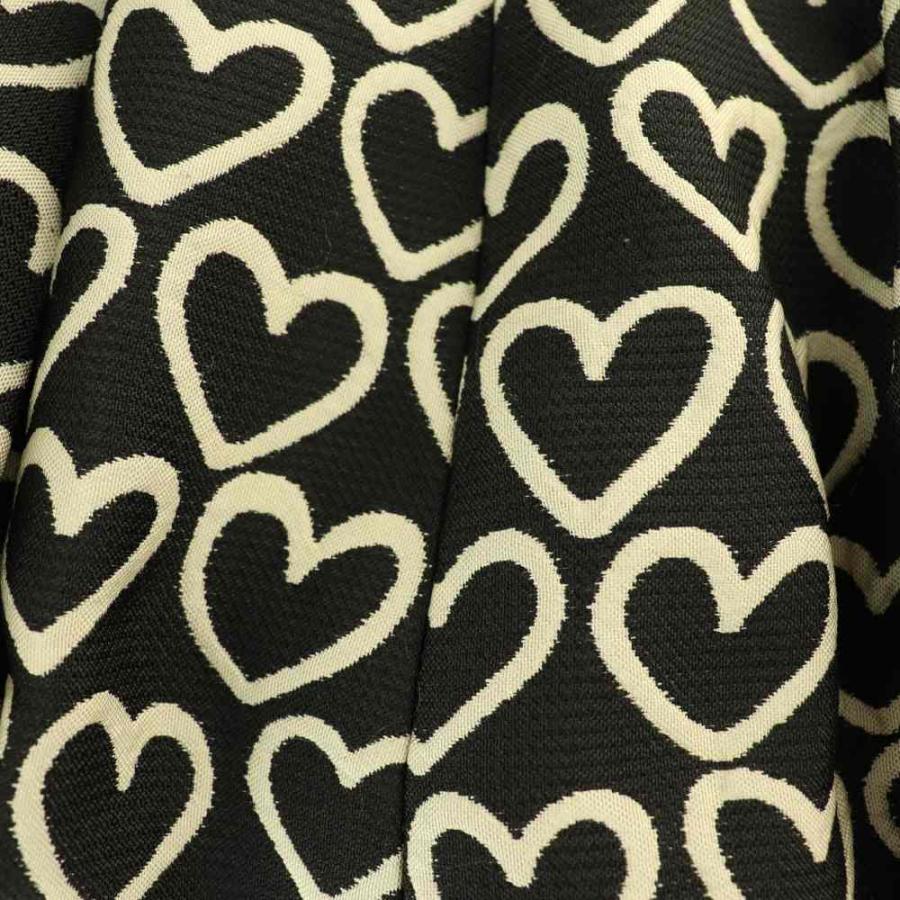 エムズグレイシー M'S GRACY ハート柄 タック フレアスカート 膝丈 38