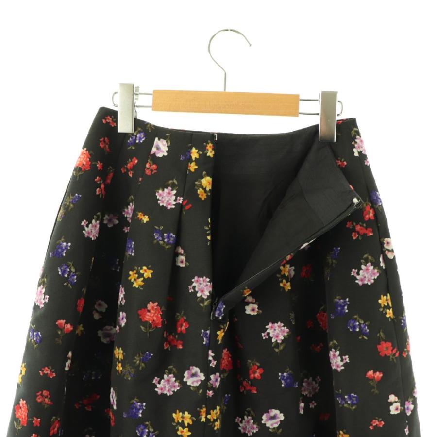 エムズグレイシー M'S GRACY 花柄 タックスカート フレア 膝丈 38