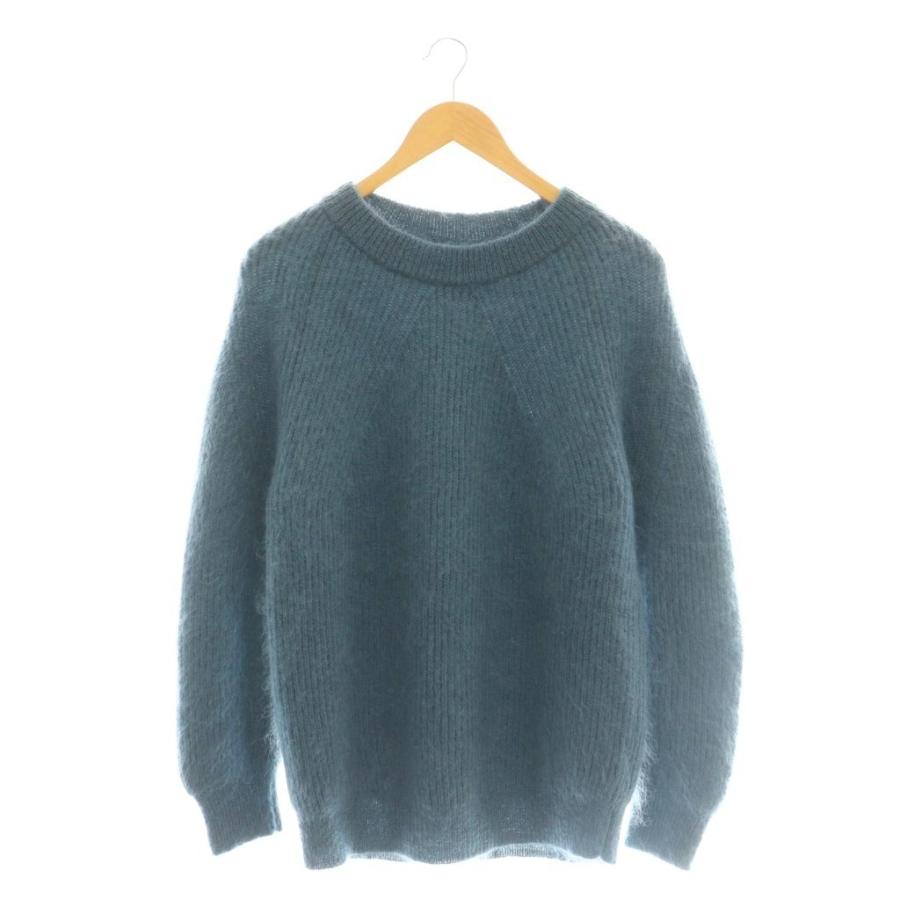 【ほぼ未使用　クリーニング済】バトナー　モヘヤニット　水色 BATONER | ピュアモヘヤシグネチャークルーネックニット – H+HELIOTROPE