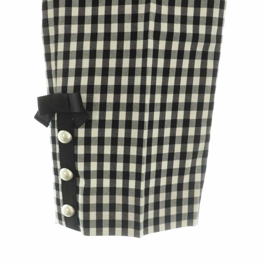 エムズグレイシー クロップドパンツ ギンガムチェック リボンチャーム 40 未使用品 エムズグレイシー M'S GRACY ギンガムチェッククロップド