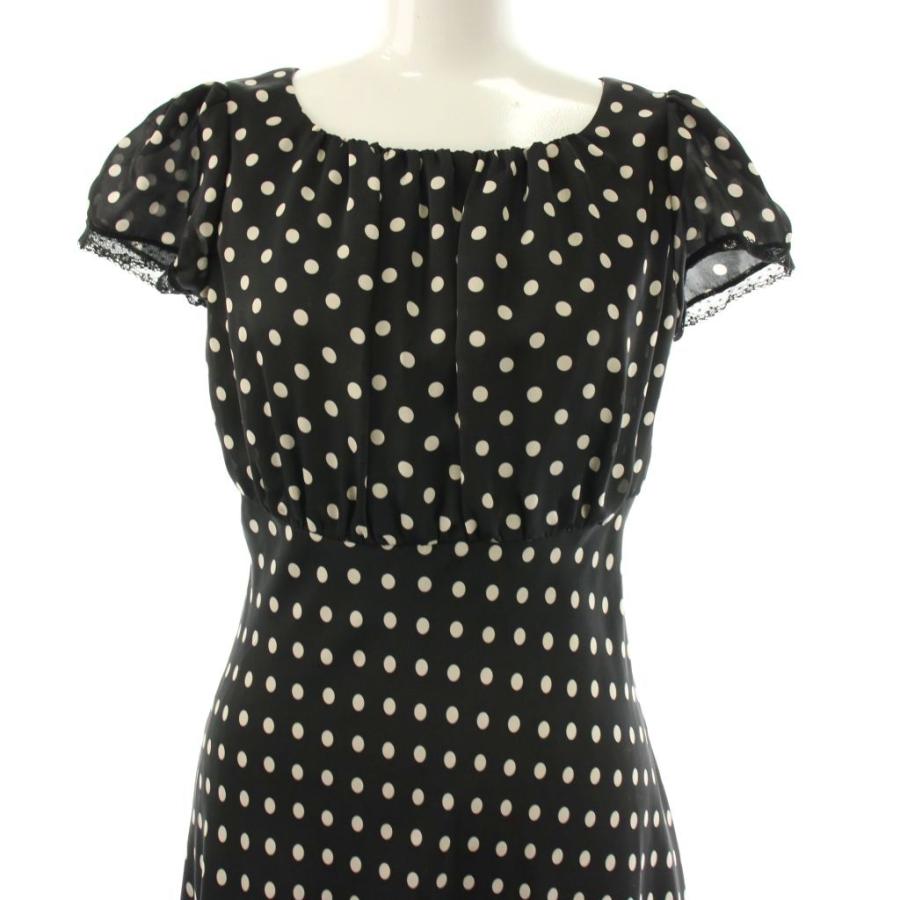 エムズグレイシー M'S GRACY ドット ワンピース 半袖 ミモレ ロング 36