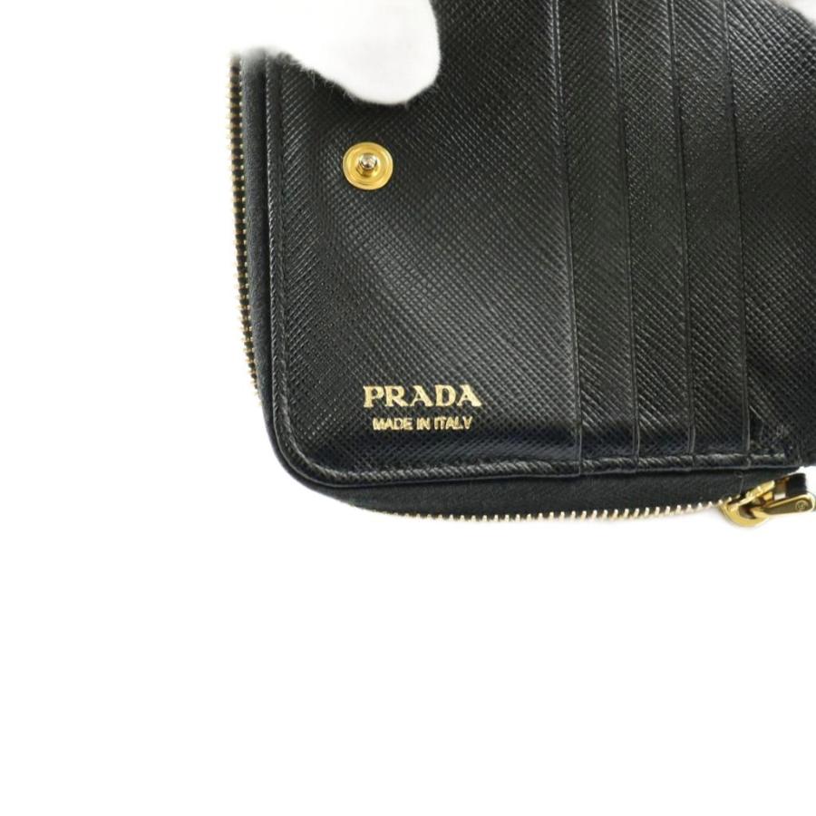 PRADA（プラダ） 二つ折り財布 コンパクトウォレット レザー 黒