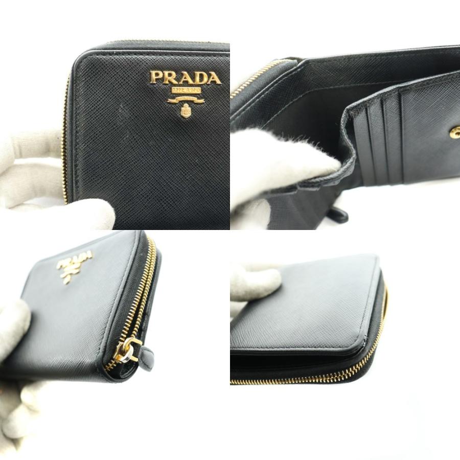 PRADA（プラダ） 二つ折り財布 コンパクトウォレット レザー 黒