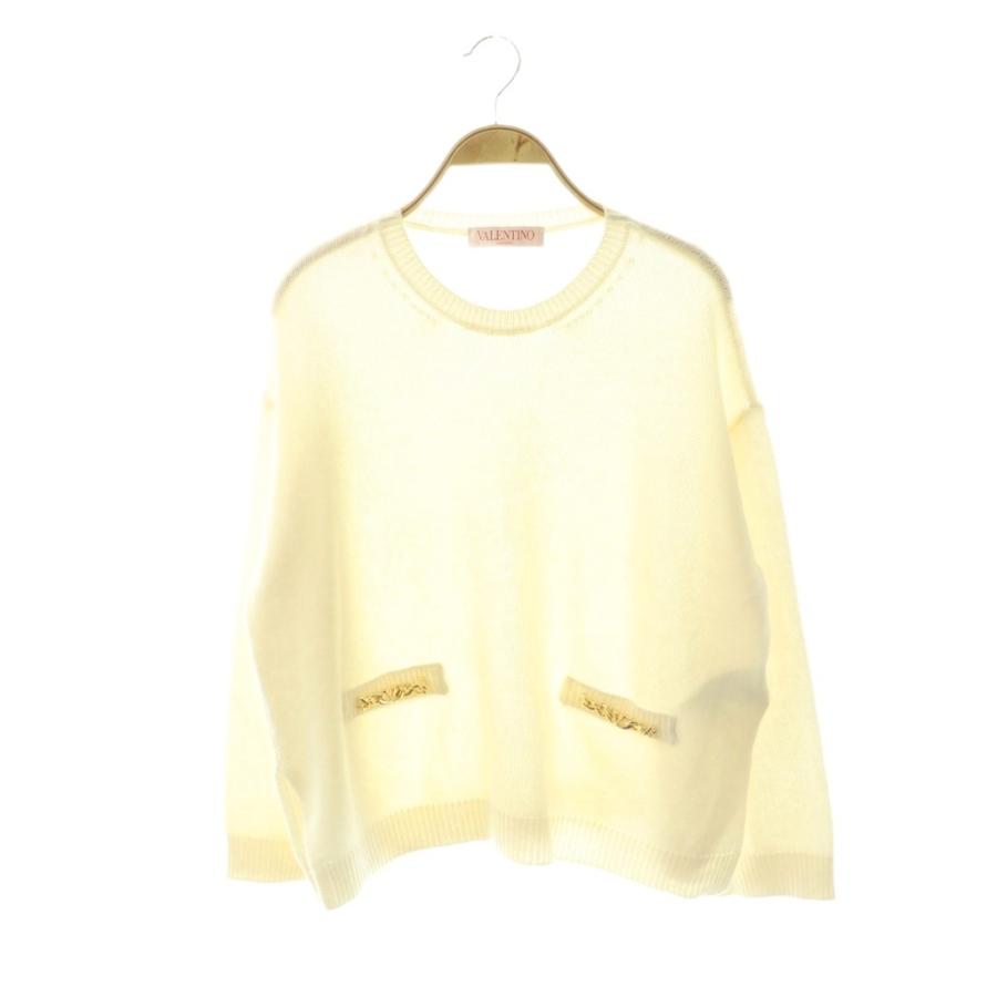 ヴァレンティノ ヴァレンチノ VALENTINO カシミヤVロゴチェーンニット 