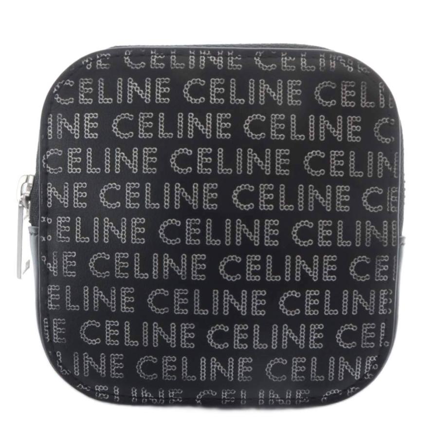 CELINE セリーヌ パース ケース CELINE（セリーヌ） スクエアパース コインケース ロゴ ラウンドジップ