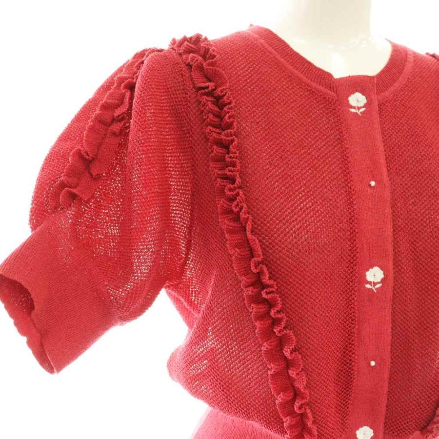 エムズグレイシー M'S GRACY 25年製 フリル付きカーディガン ニット 38