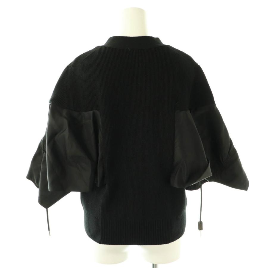 サカイ sacai ドッキングリブニットカーディガン 2 ブラック 25-07837