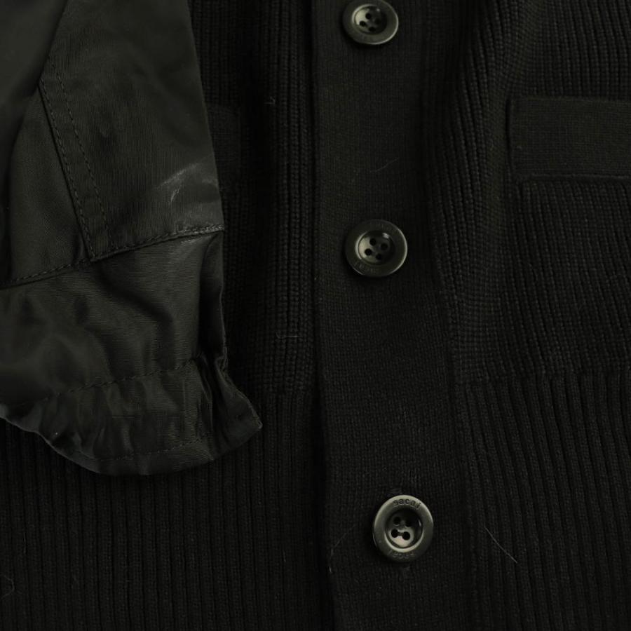 サカイ sacai ドッキングリブニットカーディガン 2 ブラック 25-07837