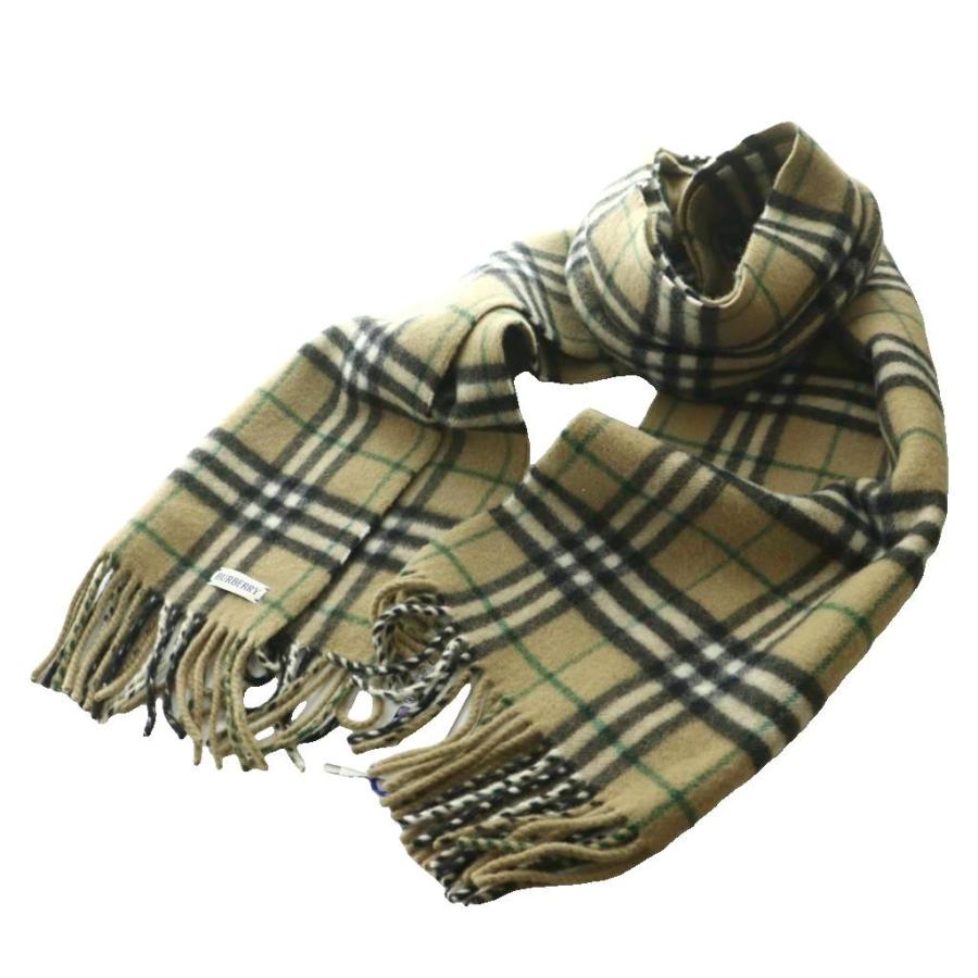 BURBERRY（バーバリー） カシミヤチェックフリンジストール マフラー 