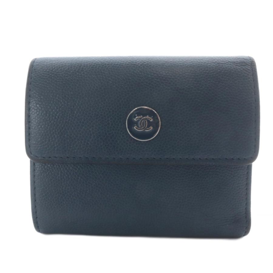 CHANEL（シャネル） 財布 三つ折り ココボタン Wホック レザー