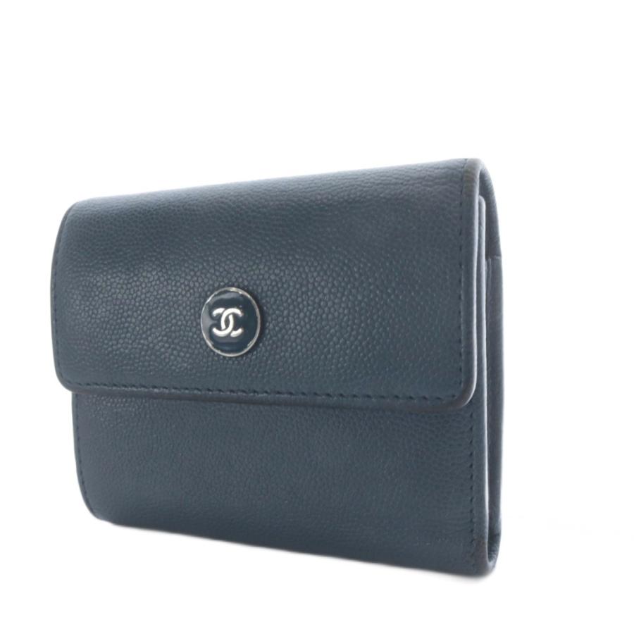 CHANEL（シャネル） 財布 三つ折り ココボタン Wホック レザー