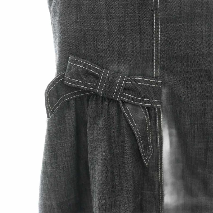 エムズグレイシー M'S GRACY リボン デニムジャンパースカート