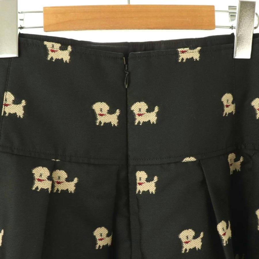エムズグレイシー M'S GRACY 犬刺繍 フレアスカート 40 ブラック