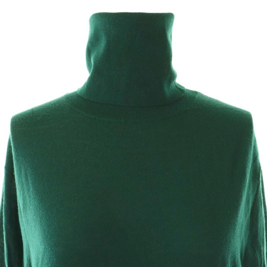 サカイ sacai バイカラーニットワンピース 長袖 ロング ウール 3 緑 