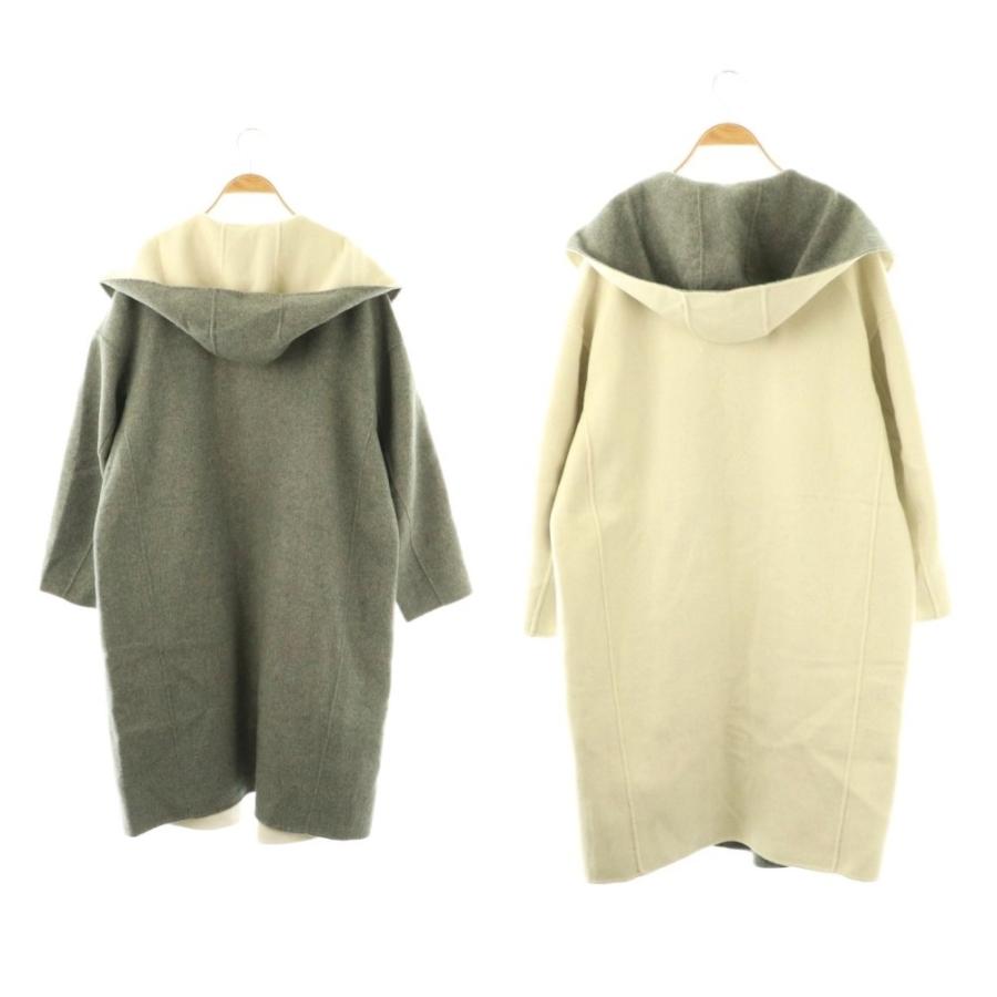 アドーア ADORE 2TONE リバーフード付きロングコート リバーシブル 