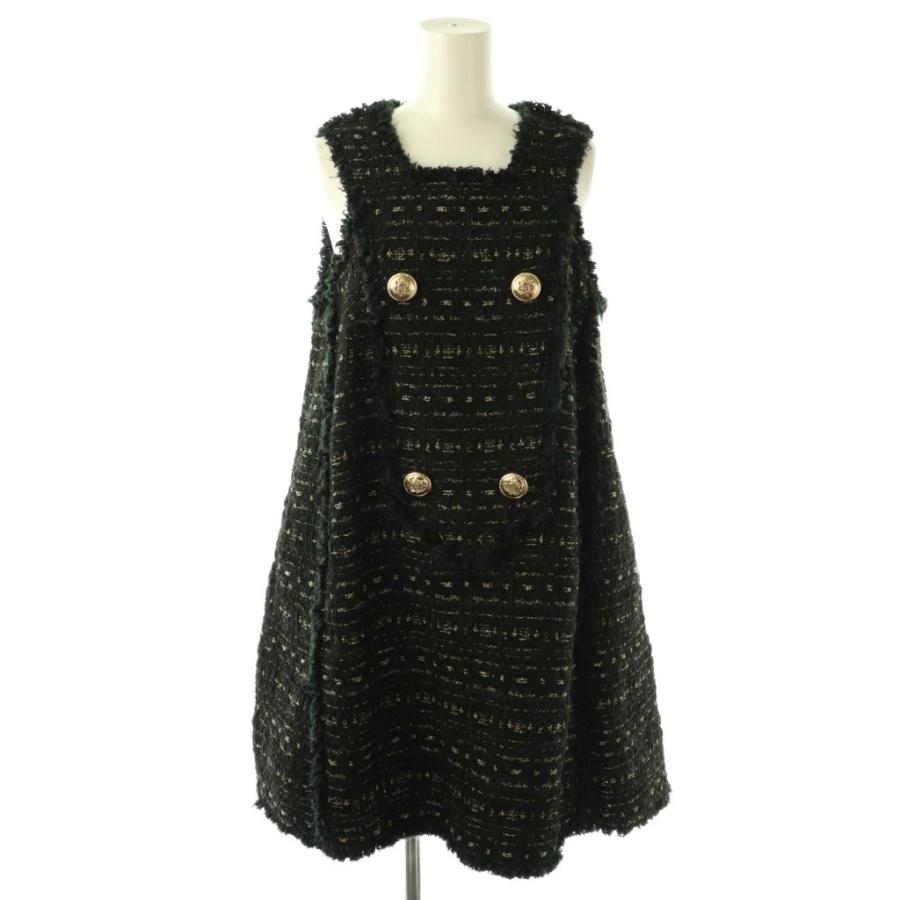 オブリ OBLI 24AW ツイードジャンパーワンピース ノースリーブ F