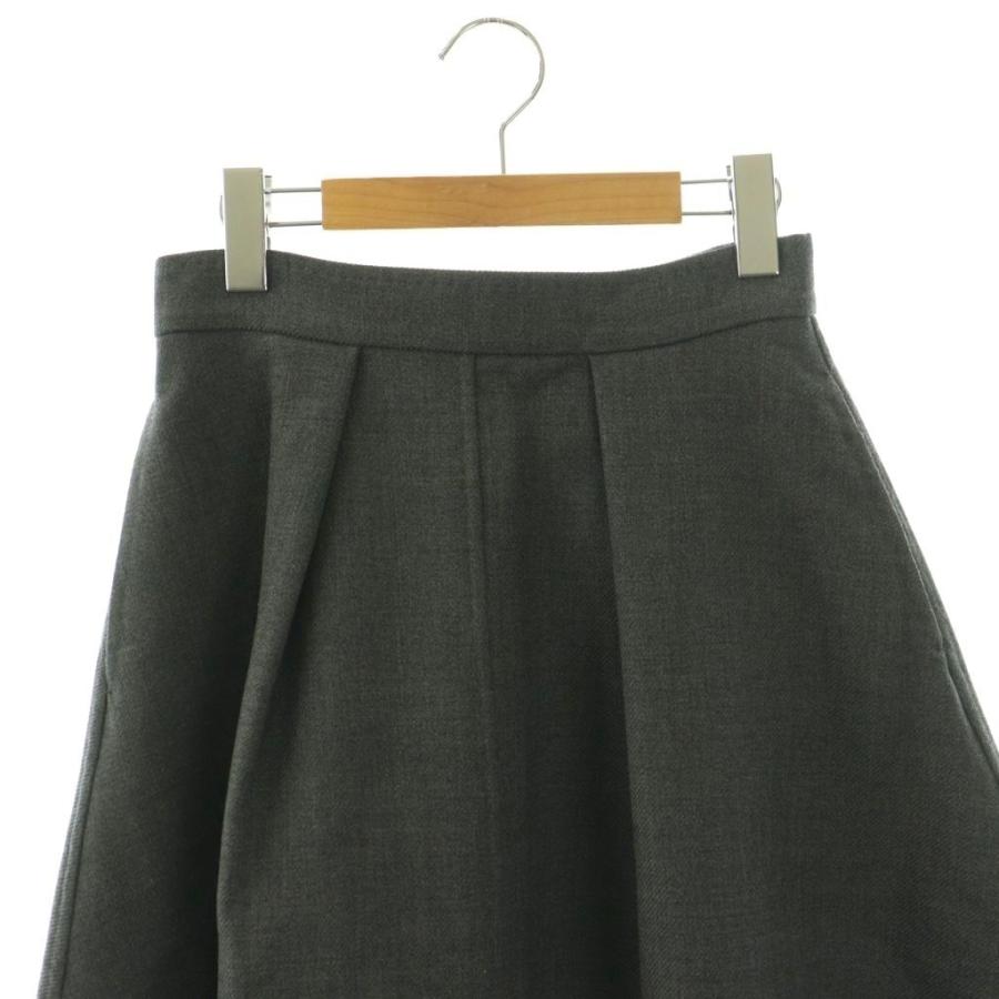 エブール ebure ウールタックフレアスカート ロング シルク混 36