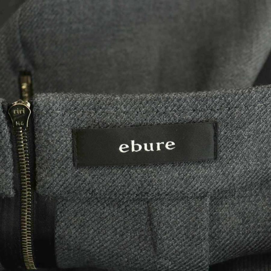 エブール ebure ウールタックフレアスカート ロング シルク混 36