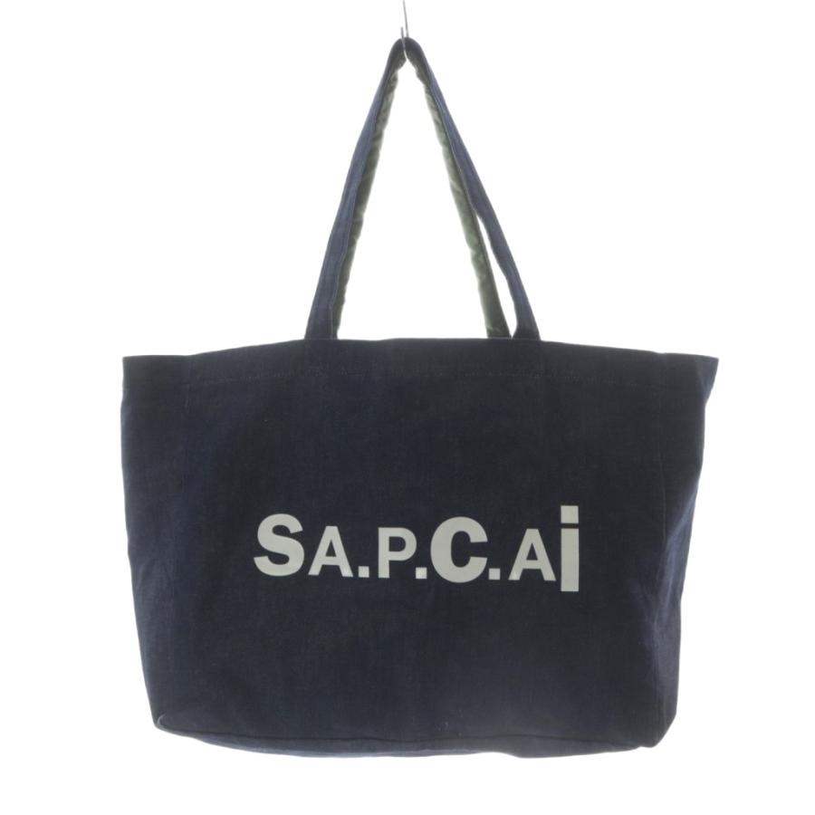 A.P.C.（アーペーセー） A.P.C. Sacai トートバッグ ロゴ 紺 ネイビー
