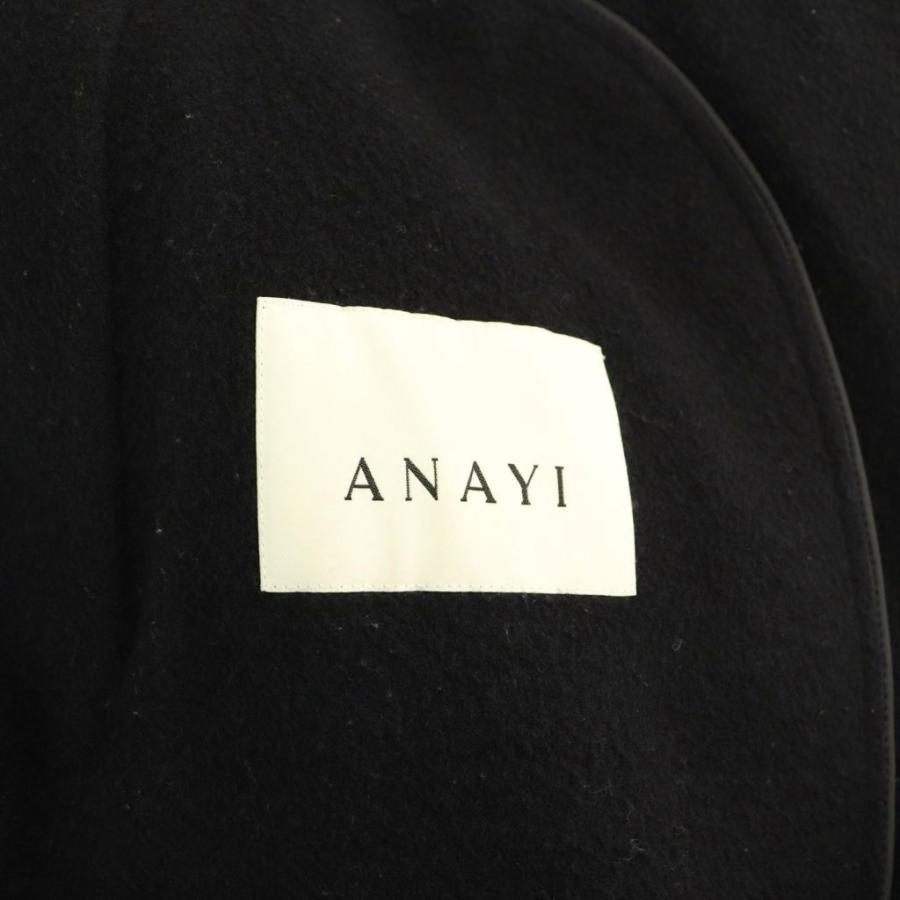アナイ ANAYI リバーピーコート アウター Pコート ウール 36 紺 /NR