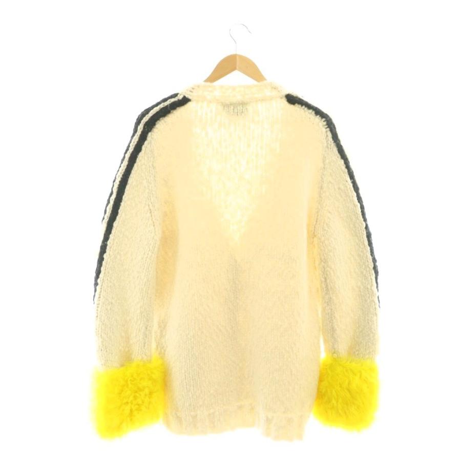 グッチ GUCCI ×adidas ロゴ カーディガン ニット Vネック XS アイボリー 黒 黄色 713001 /CX ■OS メンズ_1