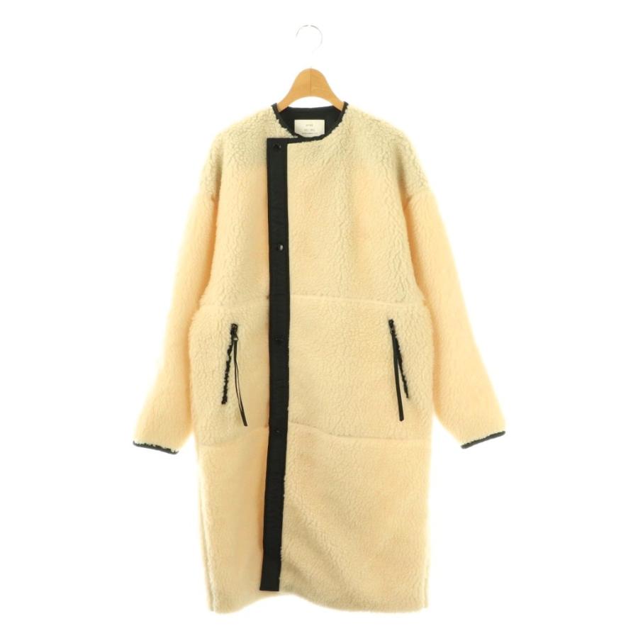 ハイク HYKE SHEARLING COAT ボアコート ノーカラーコート アウター S 