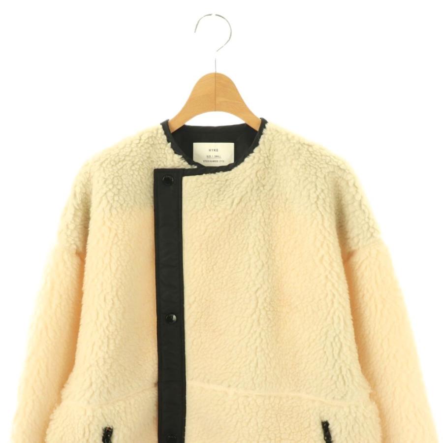 ハイク HYKE SHEARLING COAT ボアコート ノーカラーコート アウター S 
