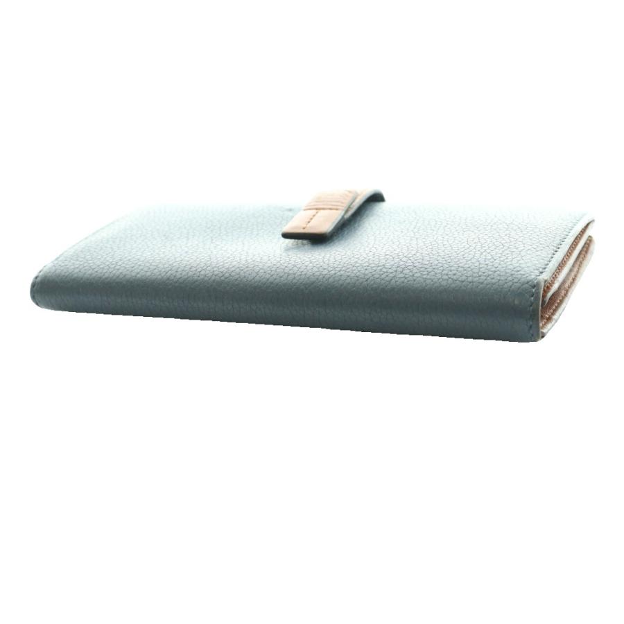 ロエベ LOEWE バーティカルウォレット 二つ折り財布 レザー 茶