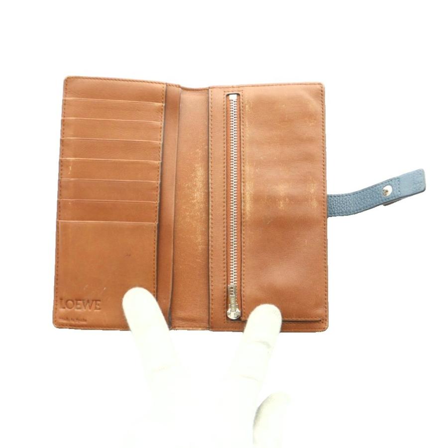 ロエベ LOEWE バーティカルウォレット 二つ折り財布 レザー 茶