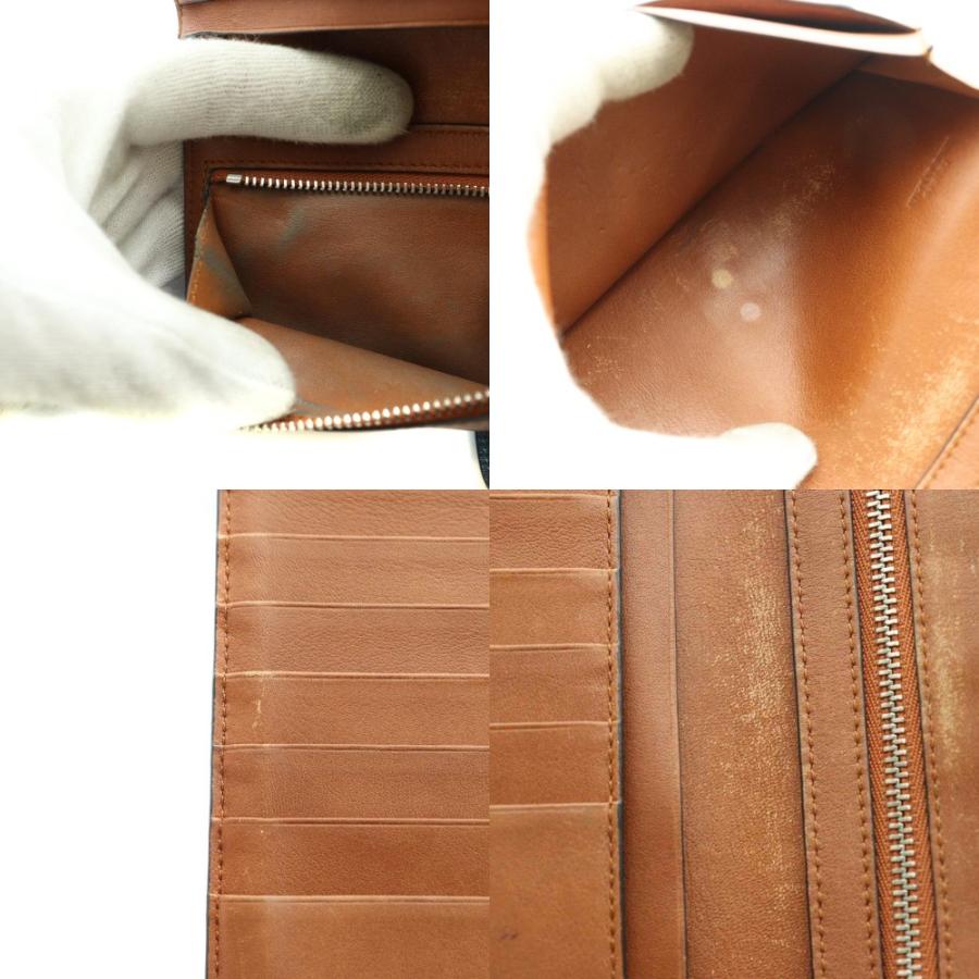 ロエベ LOEWE バーティカルウォレット 二つ折り財布 レザー 茶