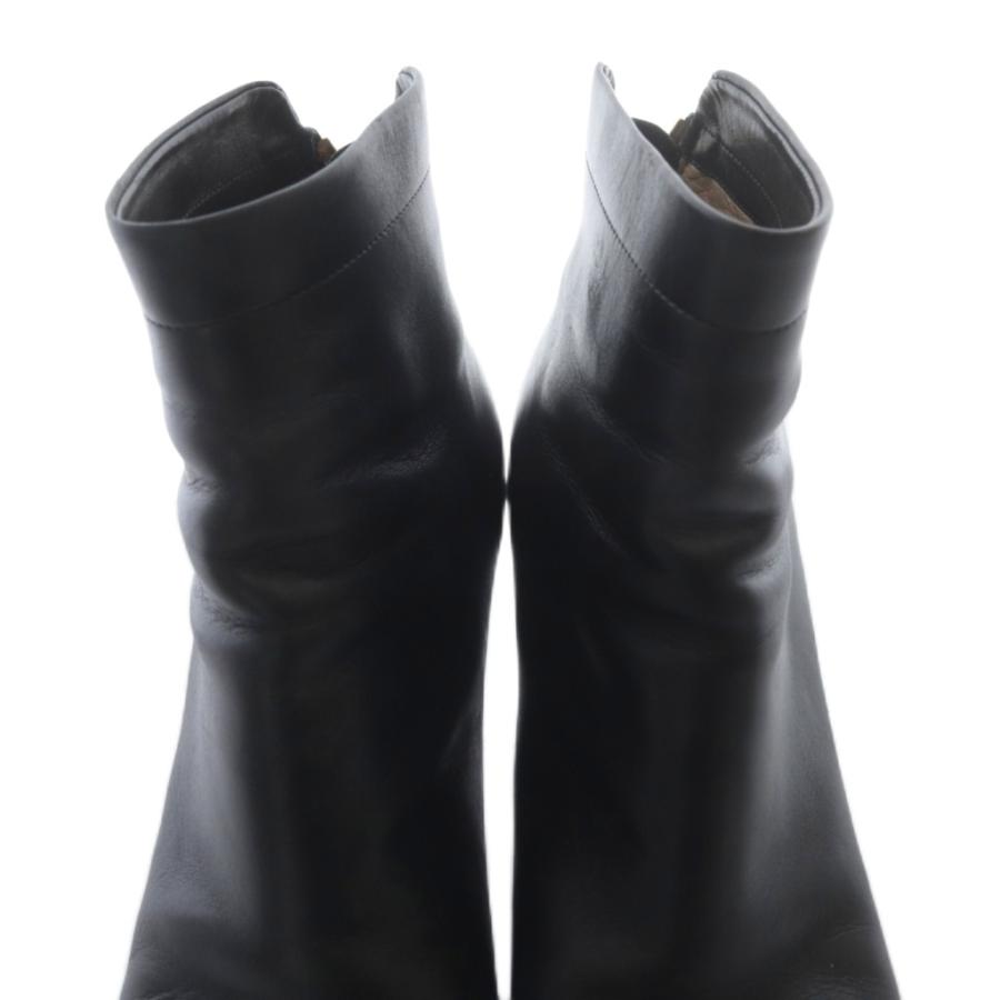 美品 PELLICO ショートブーツ 36 23cm 黒 バックジップ 裏張済 ペリーコ PELLICO バックジップ ショートブーツ レザー ピンヒール