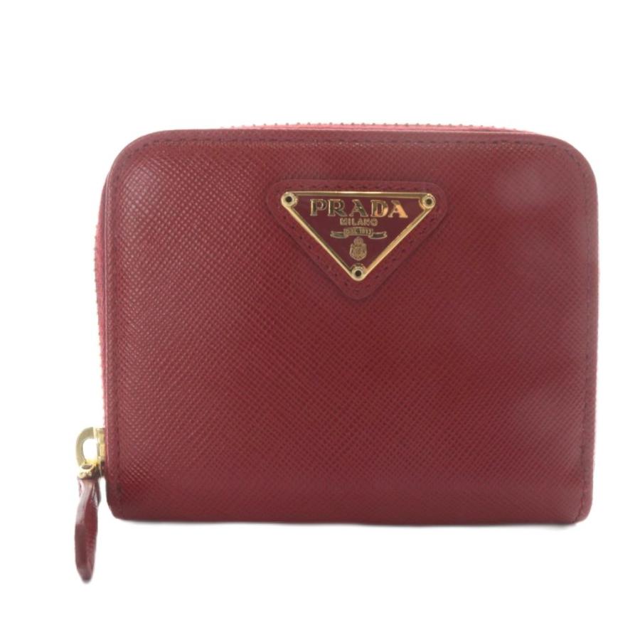 プラダPRADA　サフィアーノ コンパクトウォレット レッド系 プラダ PRADA 財布 SAFFIANO FOLDING WALLET サフィアーノ
