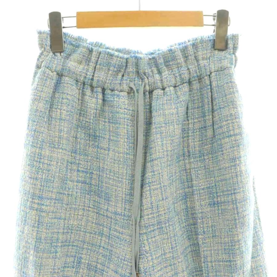 エブール ebure 24SS カラー ツイード ドロストワイドパンツ イージー
