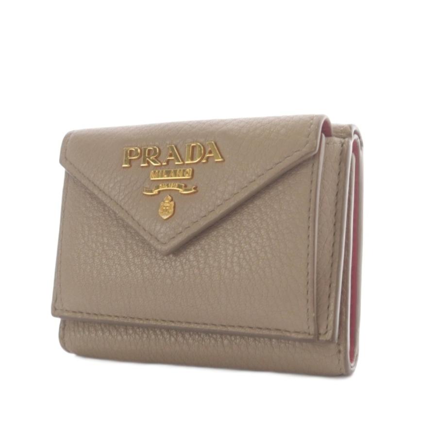 6/11削除！ レア 美品★ 付属品有 PRADA 折り財布 バイカラー ピンク 新品 プラダ PRADA リボン付 ロゴ 三つ折り財布 ピンク＆バイカラー