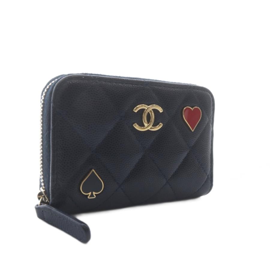 CHANEL（シャネル） マトラッセ キャビアスキン ジップコインパース