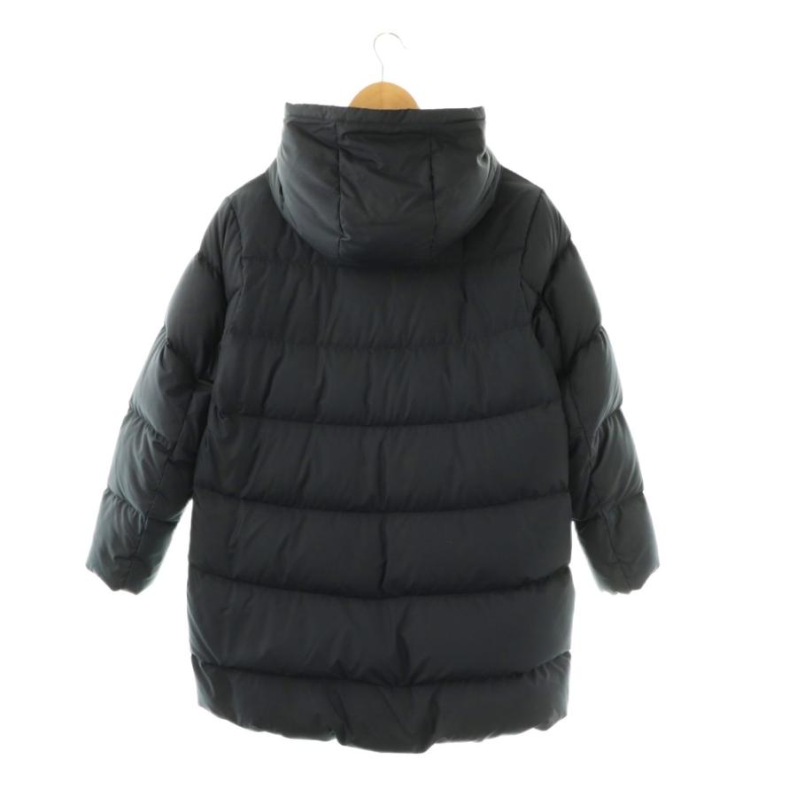 ジムフレックス　 フード付ロングダウンコート　ネイビー 美品 ジムフレックス Gymphlex フード付きダウンコート ジップアップ 12