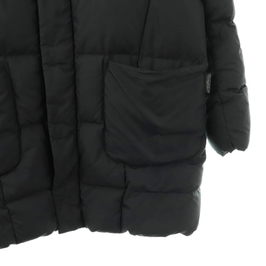 ジムフレックス　 フード付ロングダウンコート　ネイビー 美品 ジムフレックス Gymphlex フード付きダウンコート ジップアップ 12